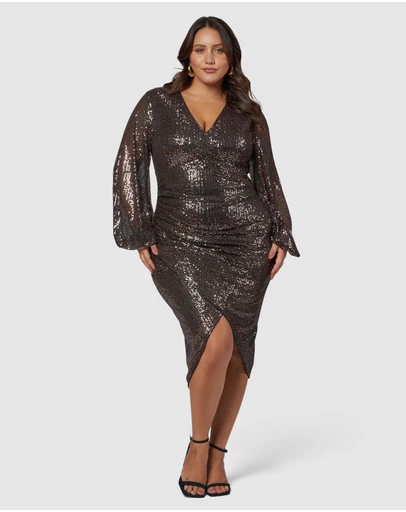 Pink Dusk by Curve Project - Sweet Nothing Sequin Midi Dress