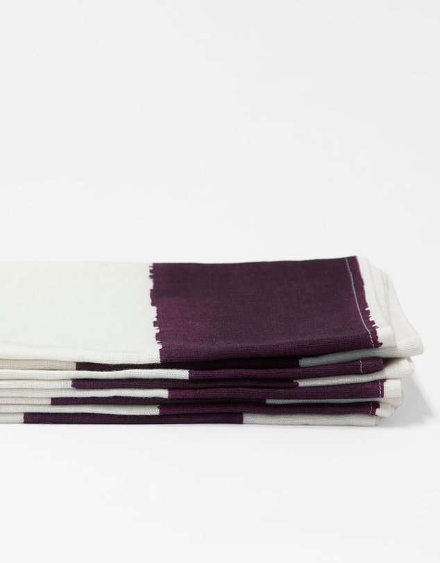 Aura Home - Riviera Stripe Cotton Linen Napkins - Set of 4