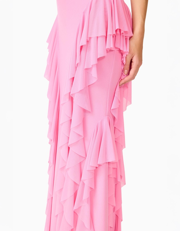 Elliatt - Amelina Strapless Ruffle Gown In Pink