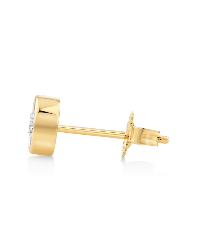 Michael Hill - Single Solitaire Stud Earring with 0.10 Carat TW of Diamonds In 10kt Yellow Gold