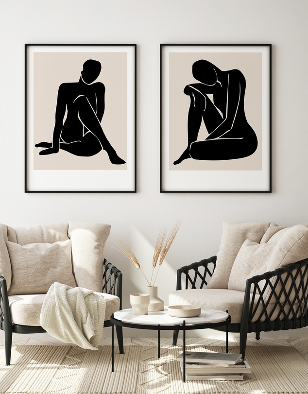 Olive et Oriel - Le Femme I Art Print