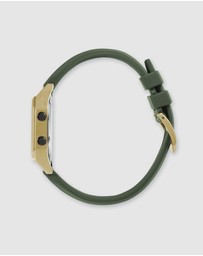 Maxum - Raglan Tide Watch – Gold Case, Black Dial & Green Silicone Strap
