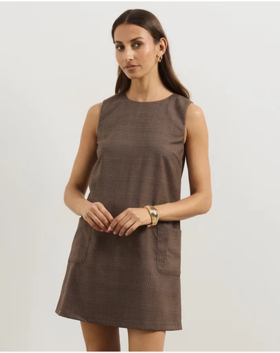 Atmos&Here - Zali Check Suiting Mini Dress
