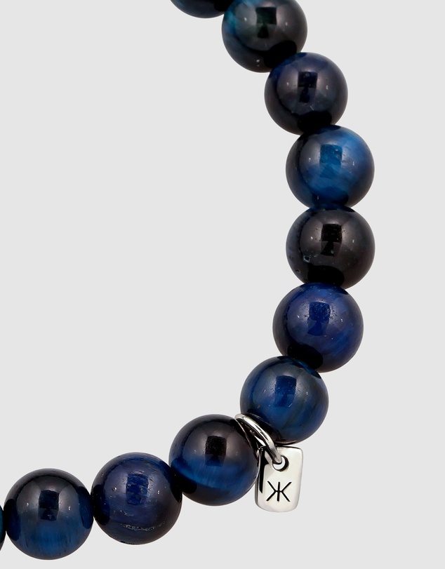 Kuzzoi - ICONIC EXCLUSIVE - Lava and Tiger's Eye Bead Bracelet with Sterling Silver Elements