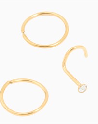 Lovisa - Surgical Steel Nose Stud & Ring 6-Pack
