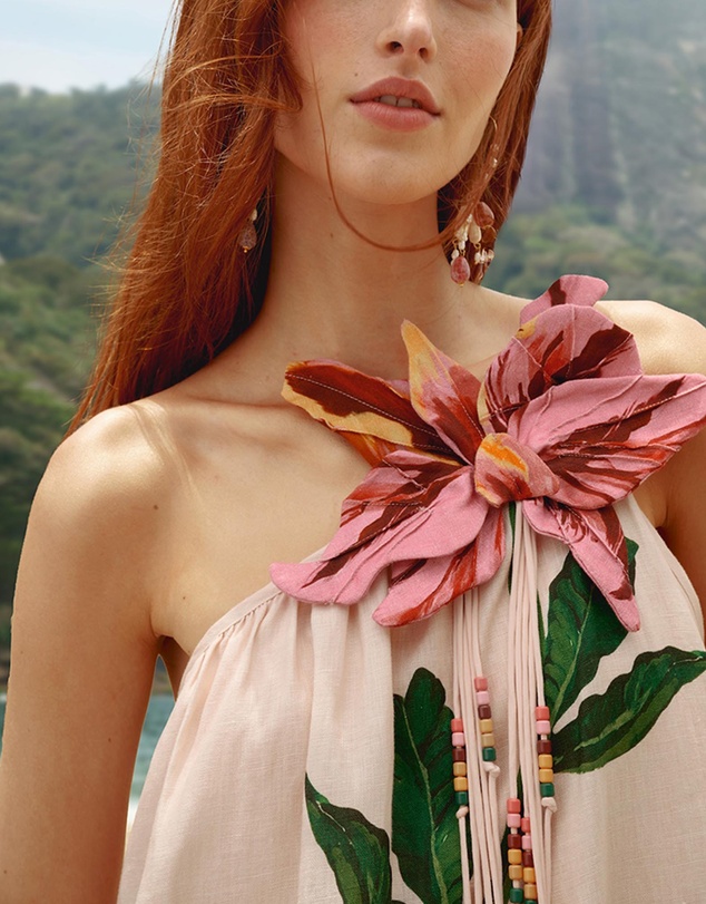 Farm Rio - Garden Terrace Pink One Shoulder Maxi Dress