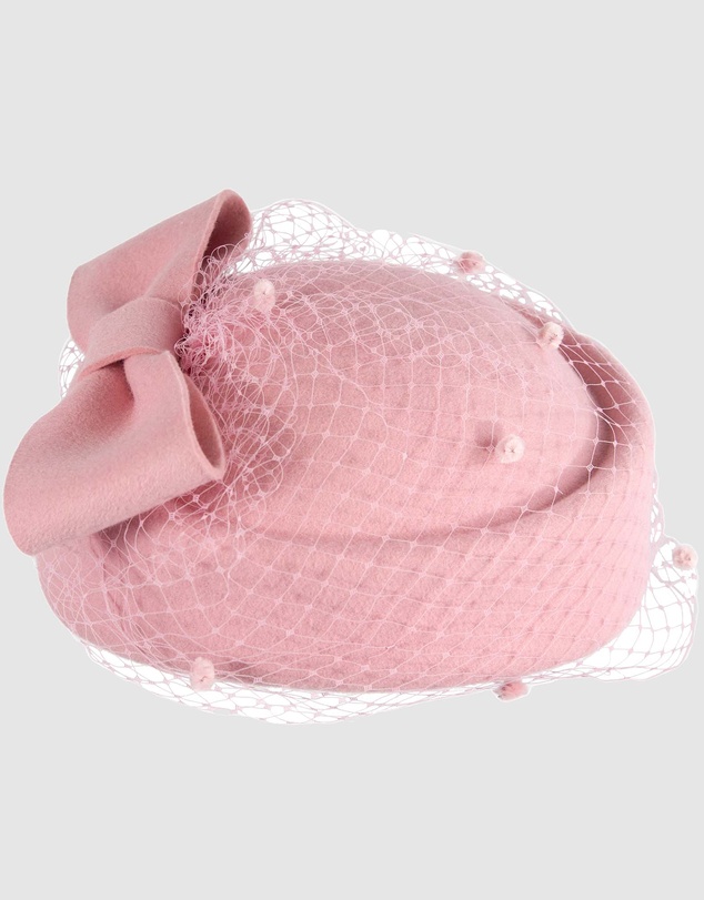 Max Alexander - Felt Pink Pillbox Hat With Veil