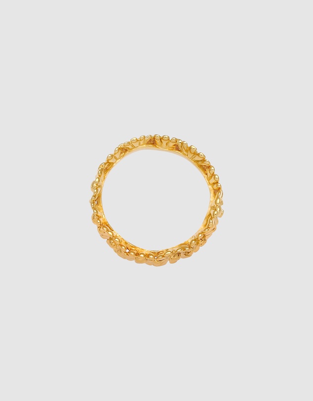 Elli Jewelry - Ring Band Flower Hippie in 925 Sterling Silver Gold Plated