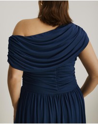 Atmos&Here Curvy - Winnie Off Shoulder Mesh Maxi Dress