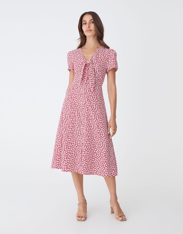 Forcast - Tara Floral Button Midi Dress