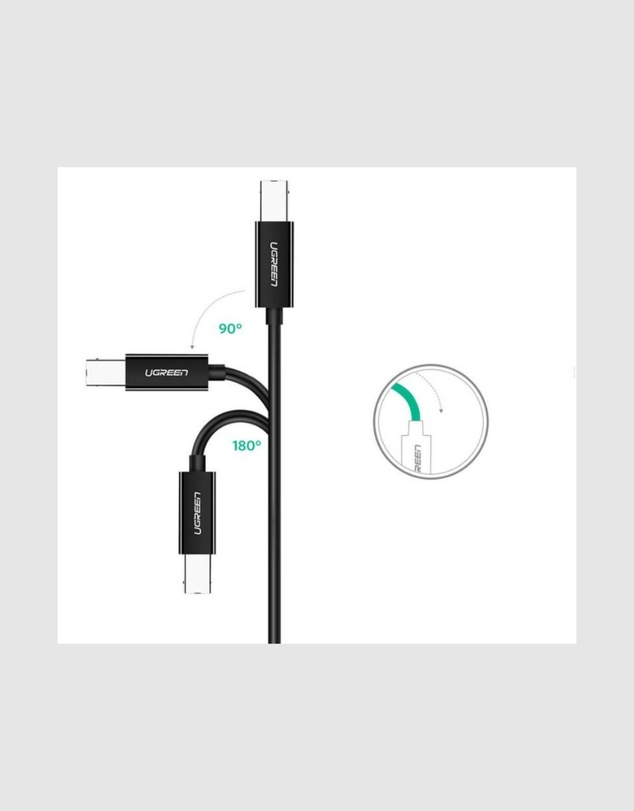 Ugreen - UGreen USB-C to USB-B Printer Cable 2m 480Mbps Black