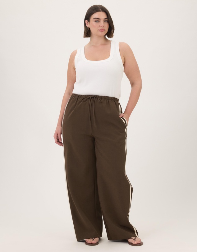Atmos&Here Curvy - Aria Side Stripe Drawstring Pants