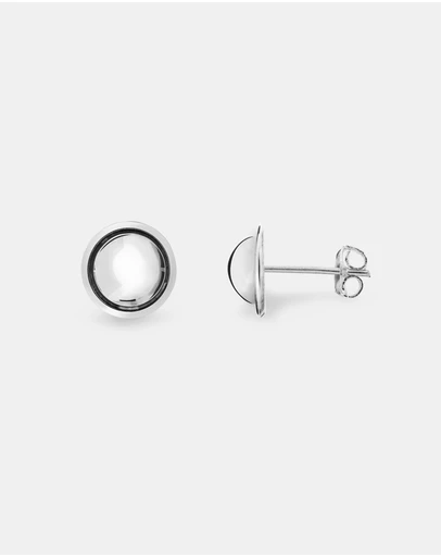 Ichu - Edged Half Ball Earrings