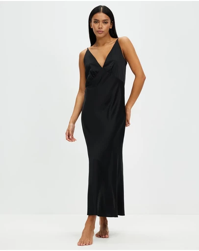 Gingerlilly - Ilona Silky Satin Long Chemise
