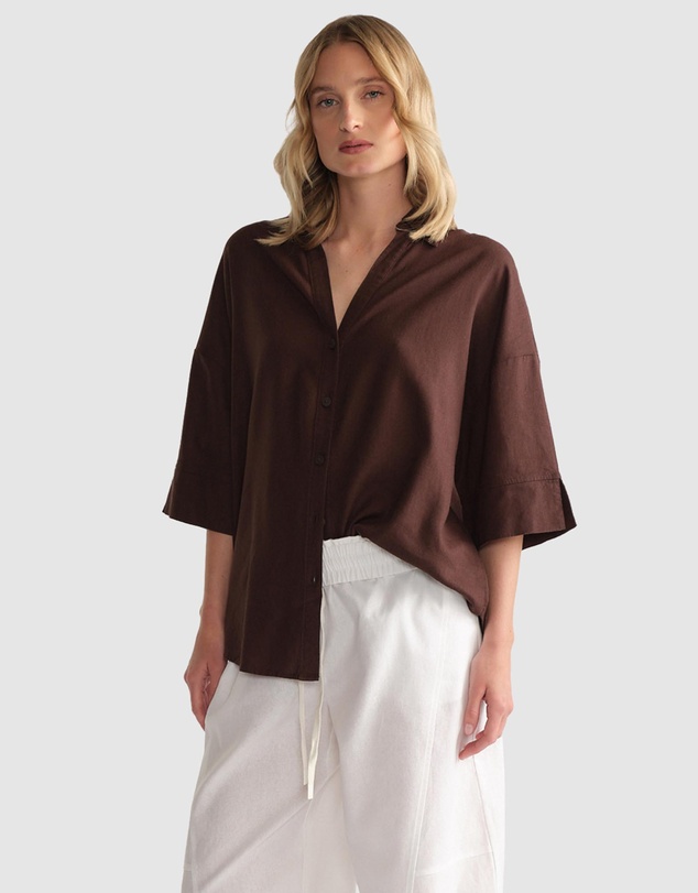 Decjuba - D-Luxe Linen Blend 3/4 Shirt