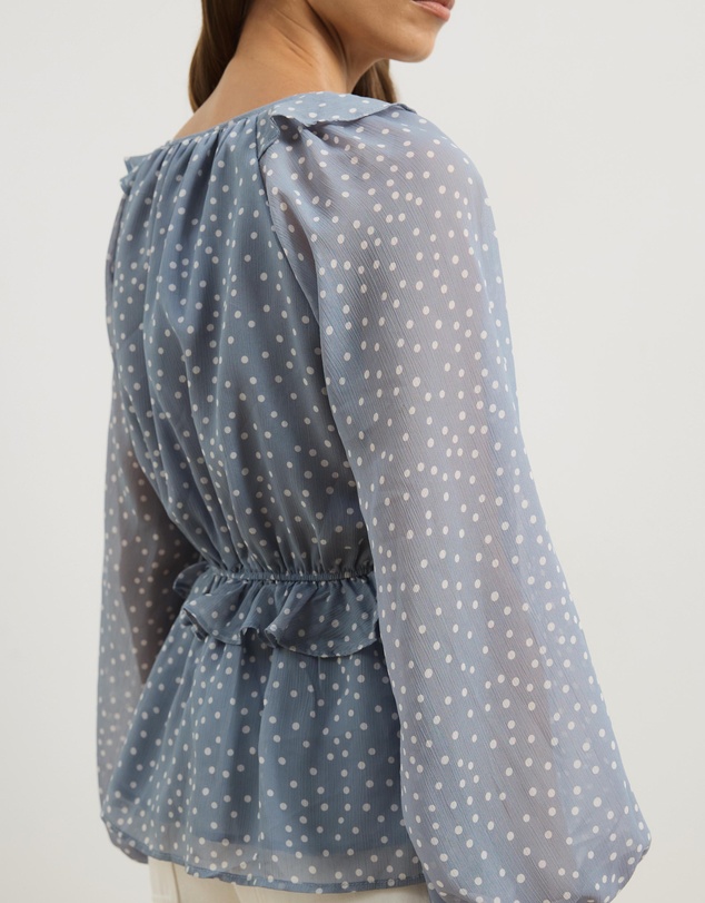 Atmos&Here - Piper V-Neck Ruffle Blouse