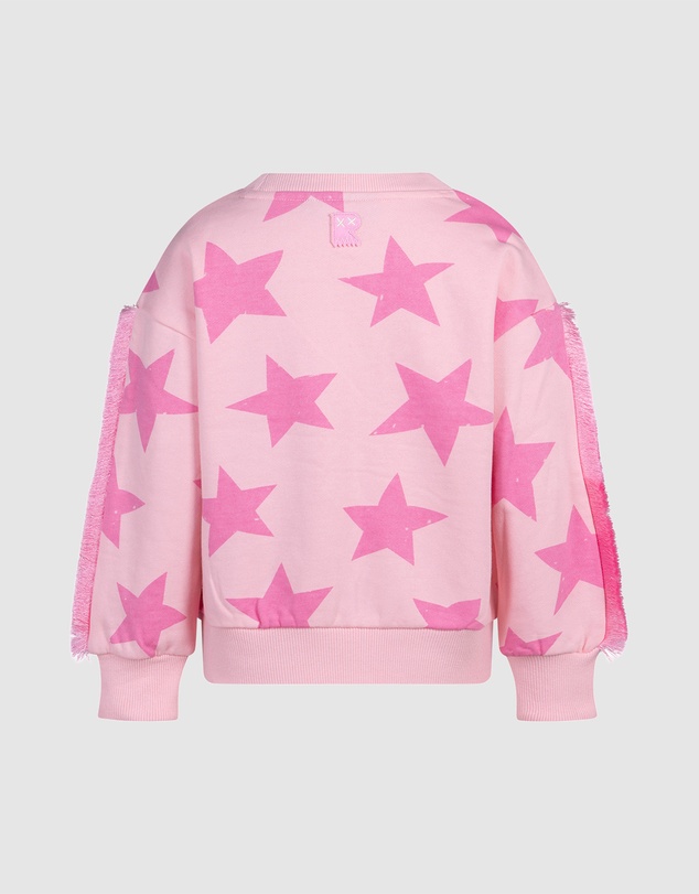 Rock Your Kid - Pink Star Funky Fringe Sweatshirt