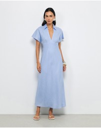 AERE - Evelina Linen Midi Dress