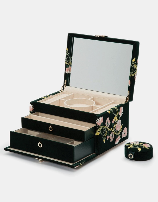Wolf - Wolf Zoe Medium Jewellery Box Forest Green