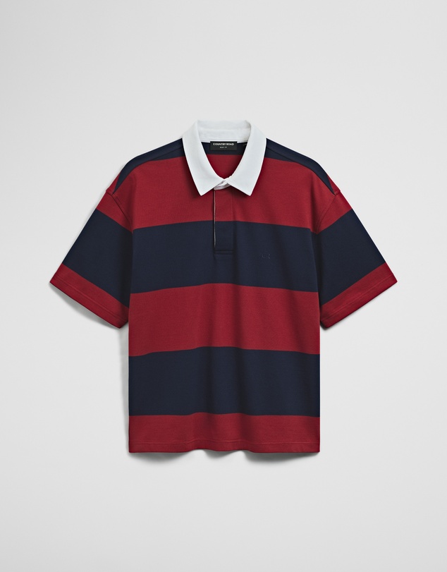 Country Road - Short Sleeve Australian Cotton Stripe Rugby Polo