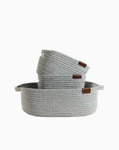 Living Textiles - 3 Pc Cotton Rope Storage Set- Sage