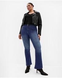 City Chic - Plus size Asha Fit Pin Woodstock Flare Leg Jean - mid wash