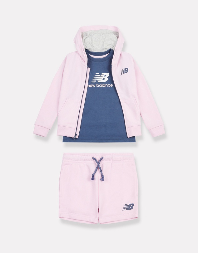 New Balance - French terry Full Zip Hoodie Tee & Short Set