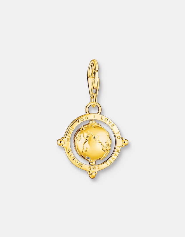 THOMAS SABO - Charm Pendant Vintage Globe Gold Multi Stone