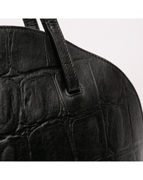 Pre-Loved by Azura Reborn - Pre-Loved Croc Embossed Leather Curved Shoulder Bag