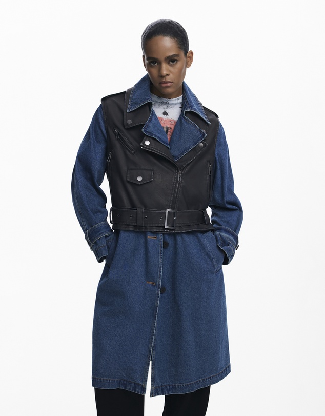 Desigual - Detachable denim trench coat