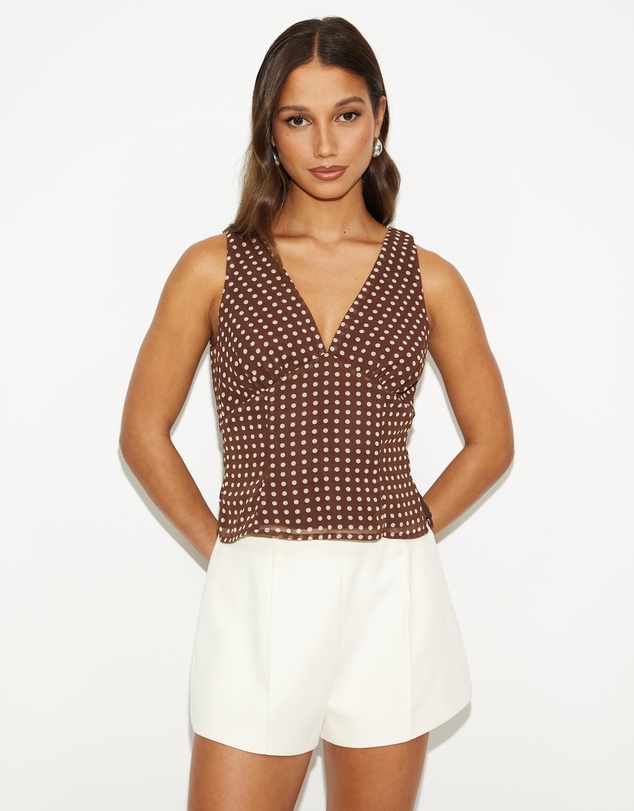 Dazie - Lottie Polka Dot Top
