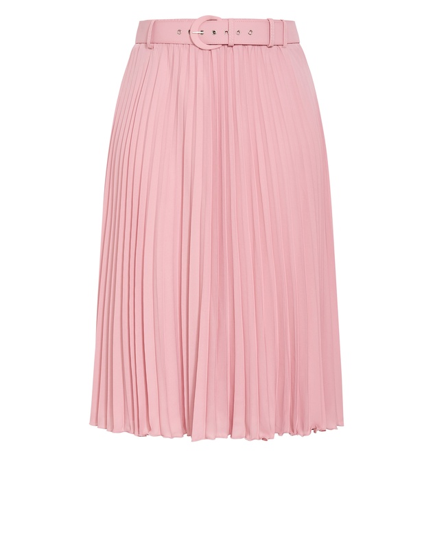 City Chic - Plus size Petra Pleat Midi Skirt - dusty rose