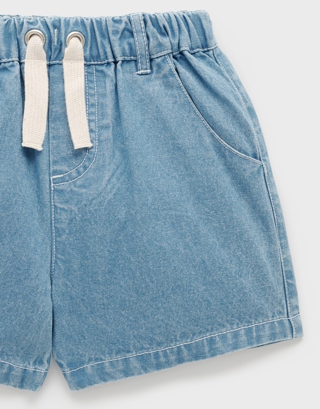 Purebaby - Pull on Denim Shorts-Kids-Babies