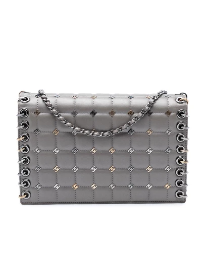 Pre-Loved by Azura Reborn - Pre-Loved Small Lambskin Chocolate Bar CC Piercing Studded Chain Flap