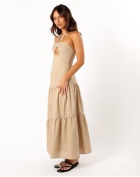 Petal & Pup - Haven Halterneck Maxi Dress - Tan