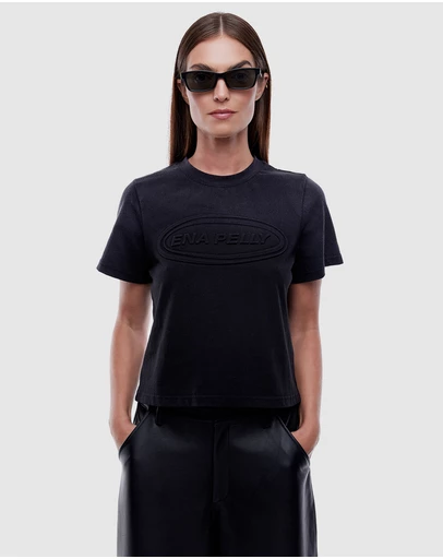ENA PELLY - Washed Debossed Relaxed Baby Tee
