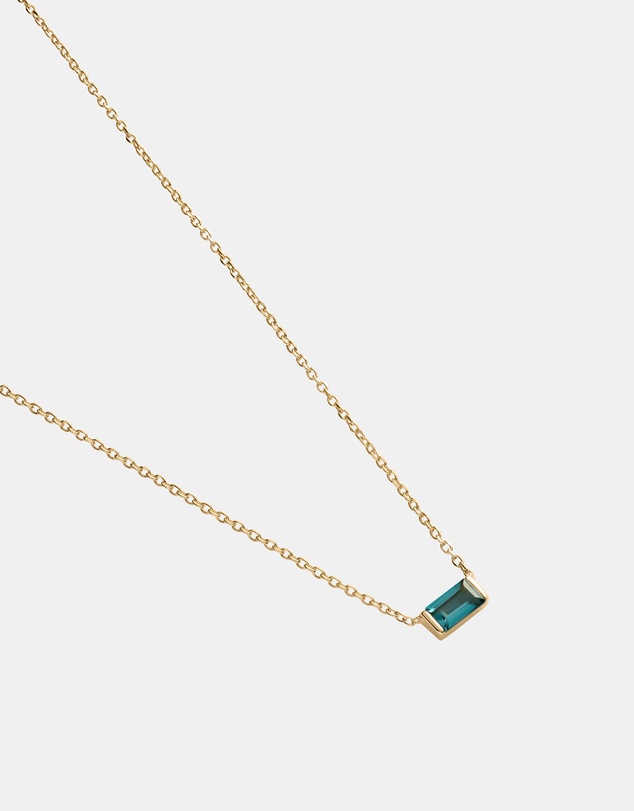 Kirstin Ash - Baguette Birthstone Necklace September London Blue Topaz