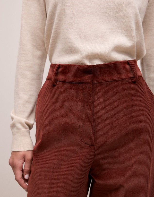Trenery - Italian Cord Trouser in Red Mahogany