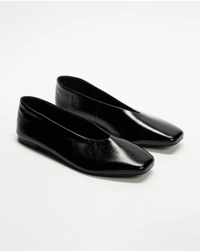 AERE - Lani Leather Ballet Flats