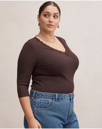 Forever New Curve - Selena Curve Trim Lace Top