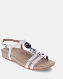 Mia Vita - Ayla Adjustable Sandal - White