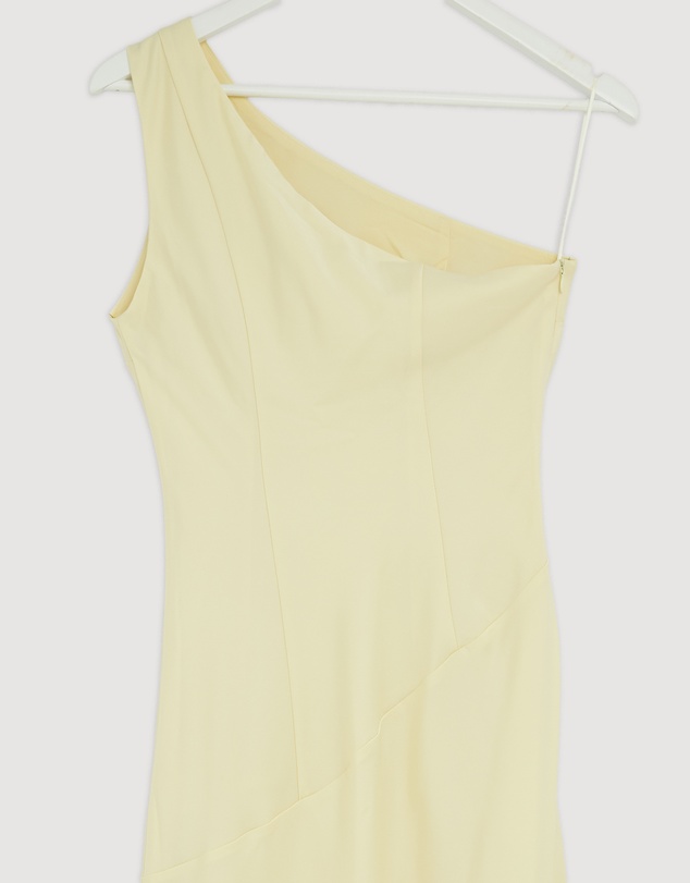 Revibe - Repaired CHANCERY Hallie Satin One Shoulder Drape Maxi Dress - AU 8