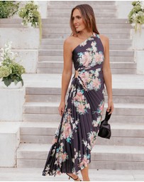 Petal & Pup - Kleo One Shoulder Maxi Dress - Black Floral
