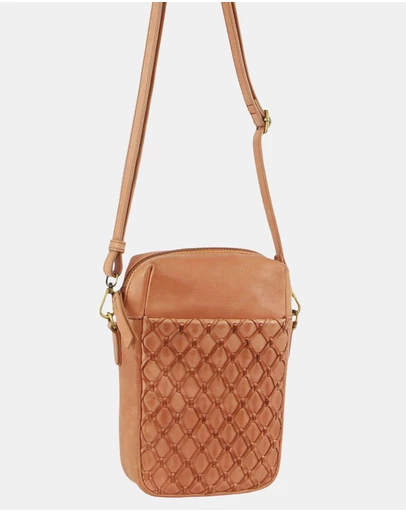 Pierre Cardin - Pierre Cardin Leather Embossed Phone Crossbody Bag
