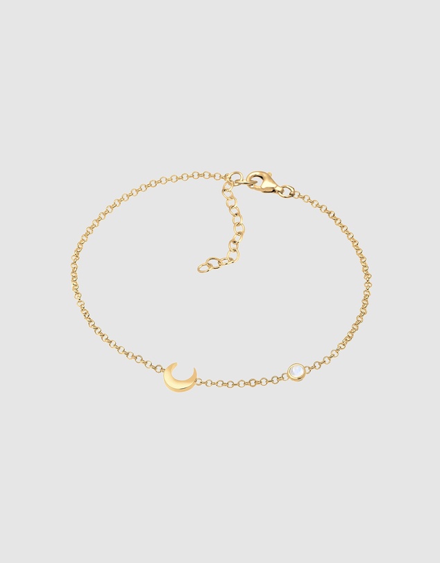 Elli Jewelry - Moonstone Bracelet in Gold-Plated 925 Silver