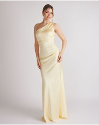 Six Stories - One Shoulder Satin Ruched Bridesmaid Dress