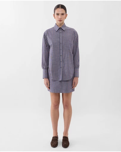 Farage - Chambray Stripe Oversized Shirt