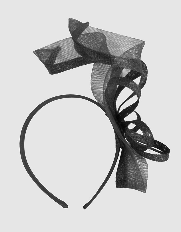Max Alexander - Small Black Sinamay Loops Fascinator