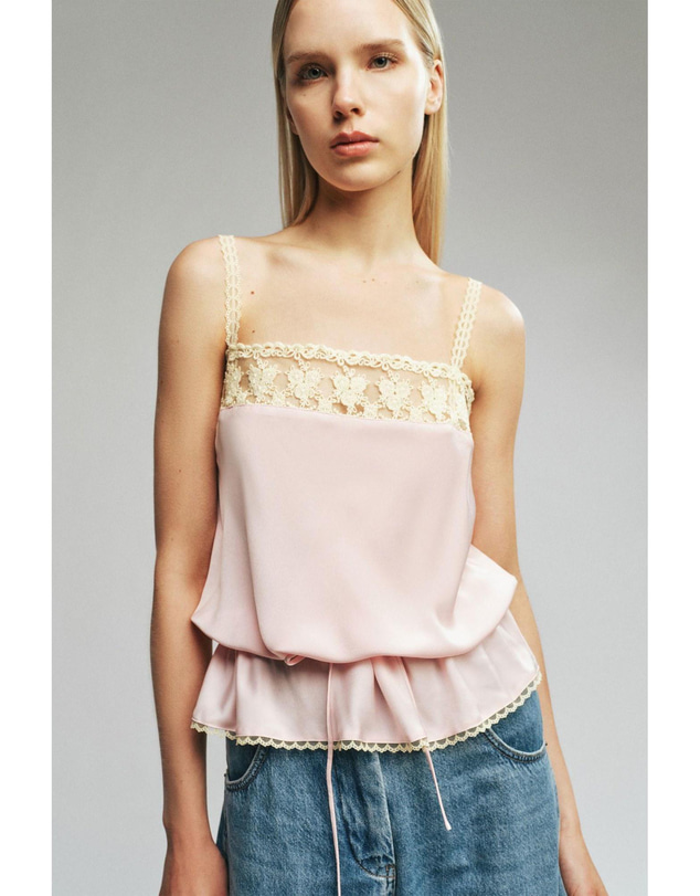 Bardot - Bonita Satin Lace Trim Top