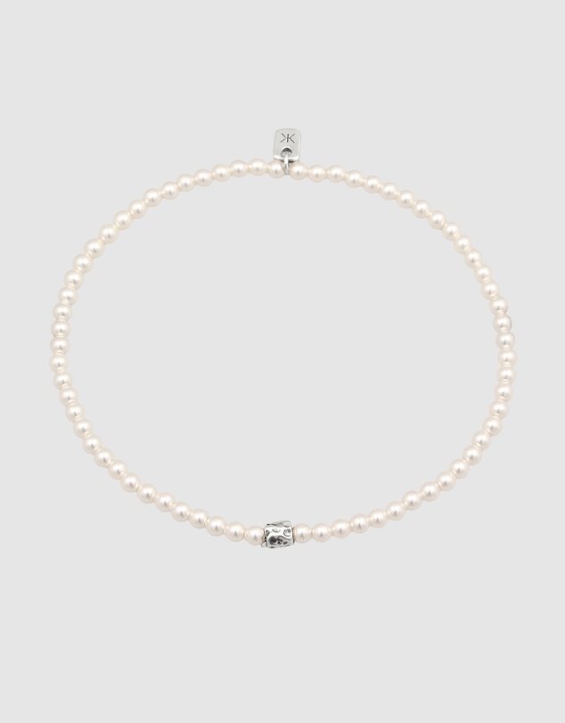 Kuzzoi - ICONIC EXCLUSIVE - Bracelet Male Beads Pearl 925 Sterling Silver